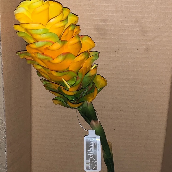 SALE! THREE 28” Yellow Beehive Ginger QUALITY Tropical Artificial Flower - Picture 4 of 9